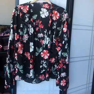 Floral Wrap Blouse